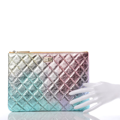 Chanel Metallic Goatskin Quilted Medium 2.55 Reissue Cosmetic Case Multicolor 2 of 8