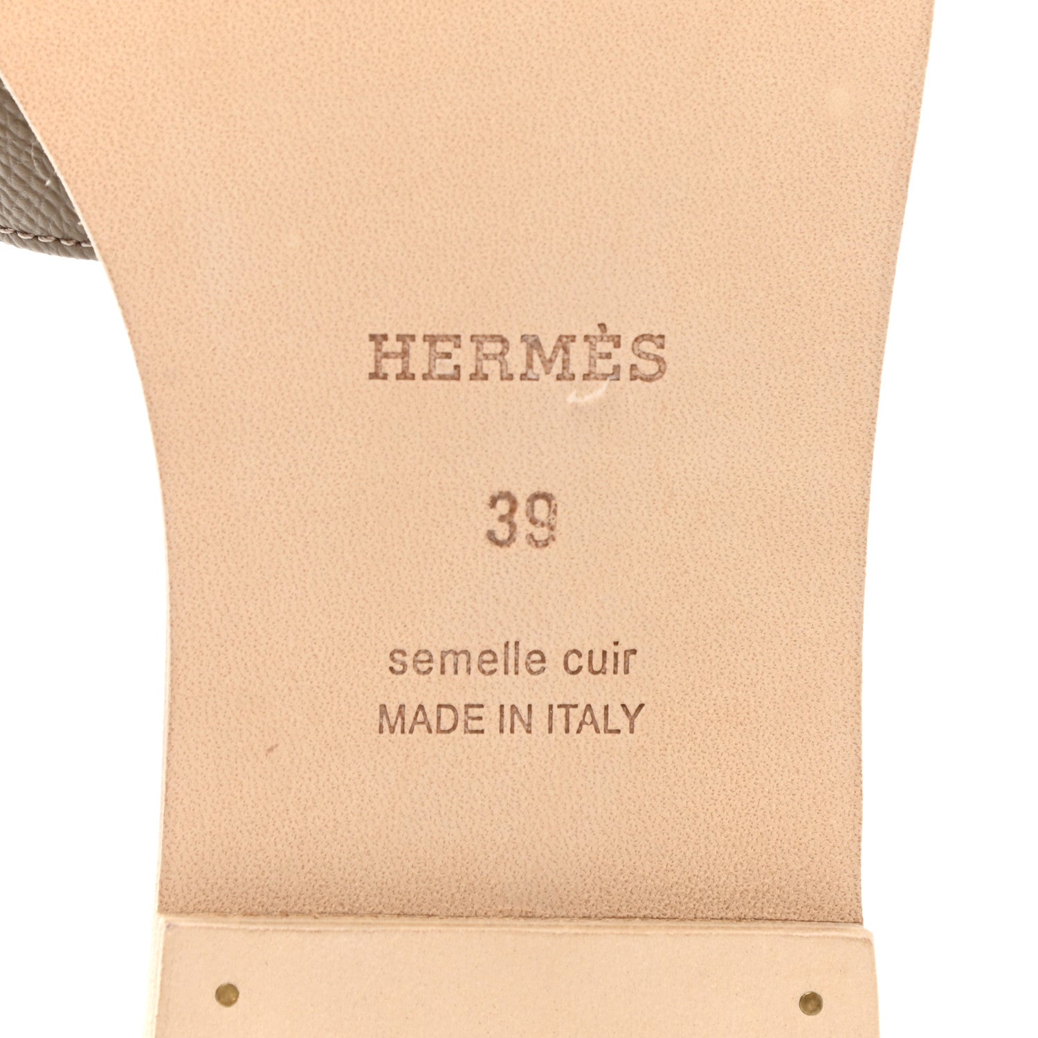 Hermes Epsom Oran Sandals 39 Etoupe 6 of 9