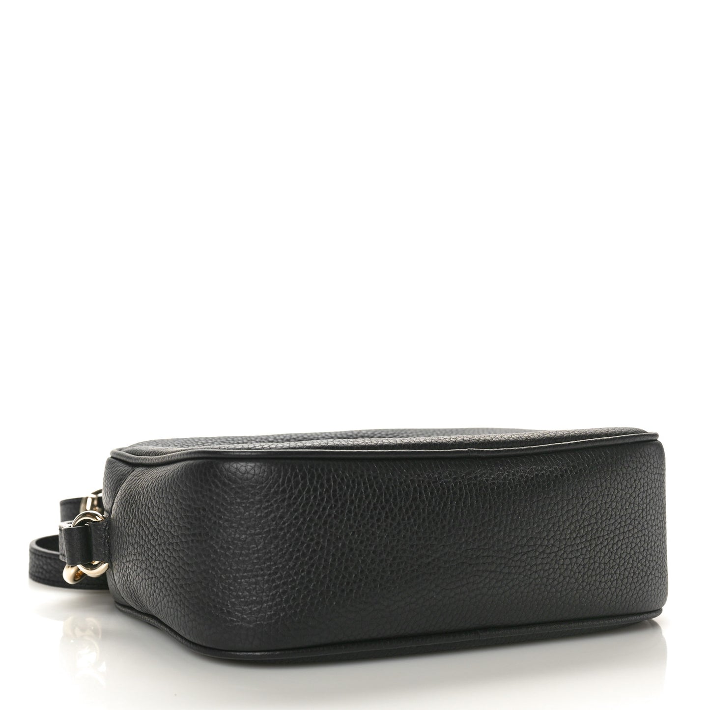 Pebbled Calfskin Small Soho Disco Bag Black
