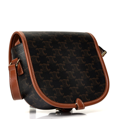 Celine Triomphe Canvas Medium Folco Bag Tan 2 of 4