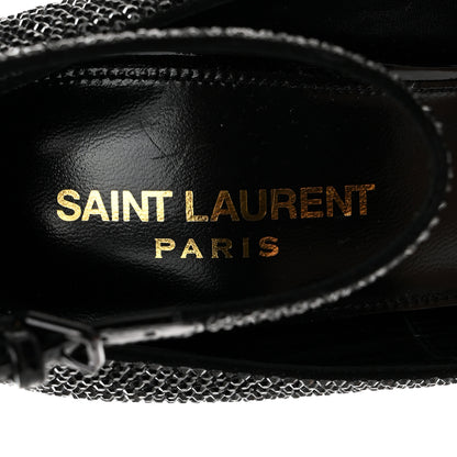 Saint Laurent Crystal Embellished Opyum Ankle Strap Sandals 37 Black 6 of 9
