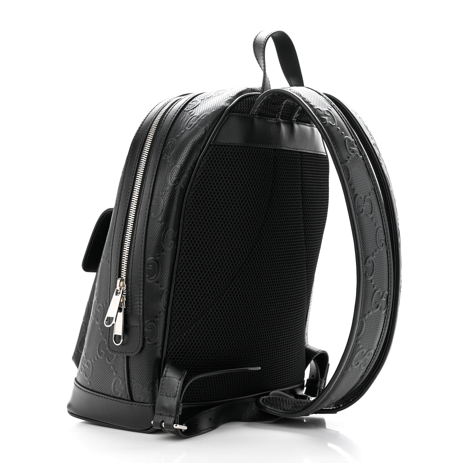 Gucci Calfskin GG Tennis Embossed Backpack Black 3 of 10