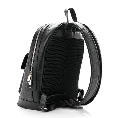 Gucci Calfskin GG Tennis Embossed Backpack Black 3 of 10