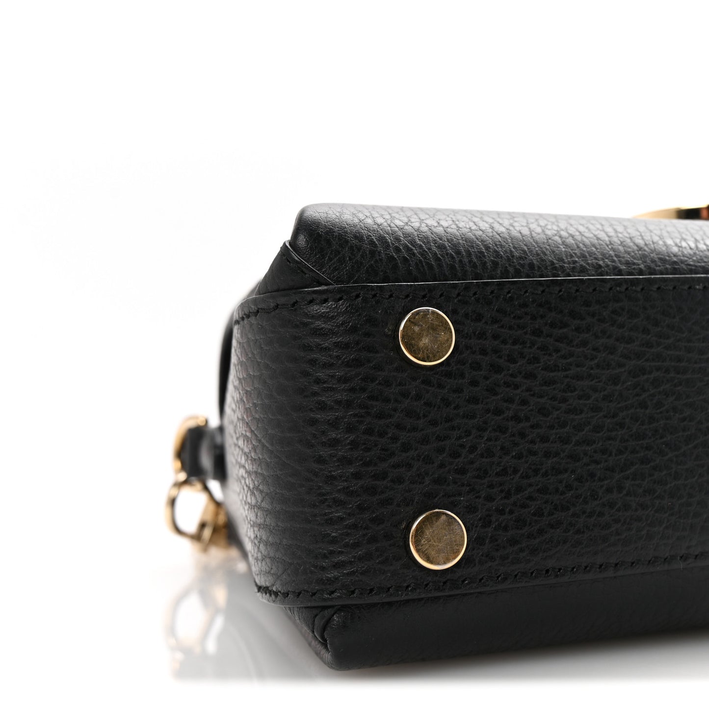 Dollar Calfskin Interlocking G Top Handle Shoulder Bag Black