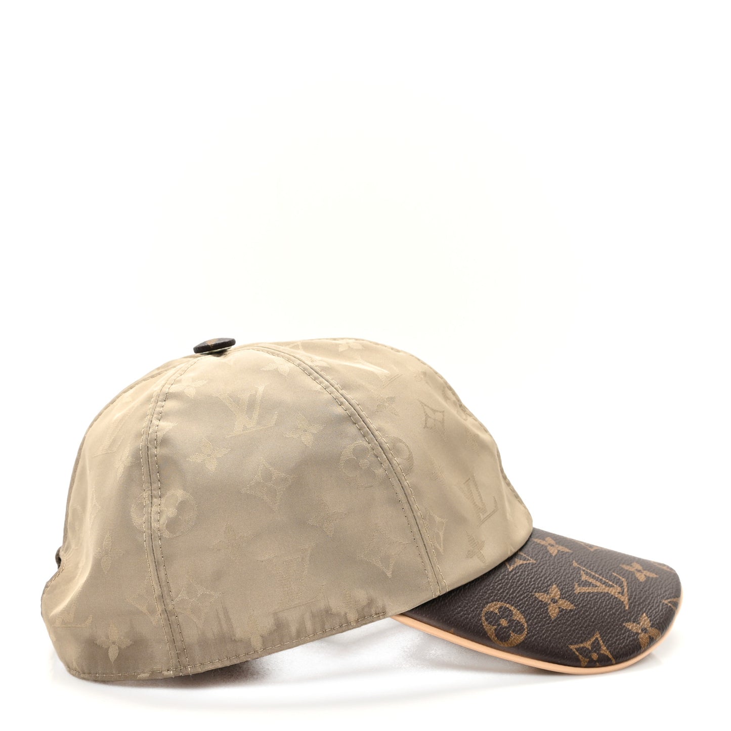 Polyester Silk Monogram LV Get Ready Cap L Beige