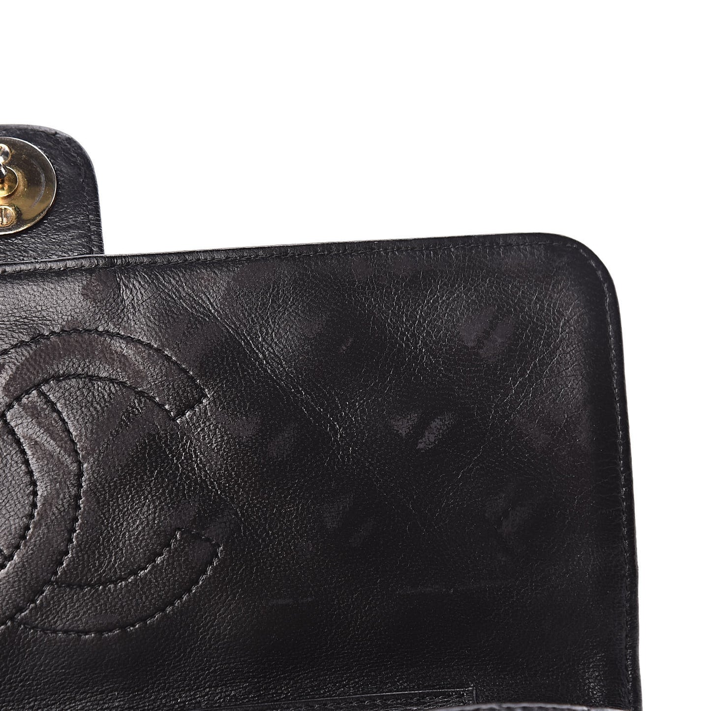 Lambskin Quilted Medium Single Flap Black