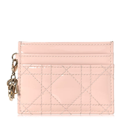 Christian Dior Patent Cannage Lady Dior Card Holder Powder Pink 1 of 15