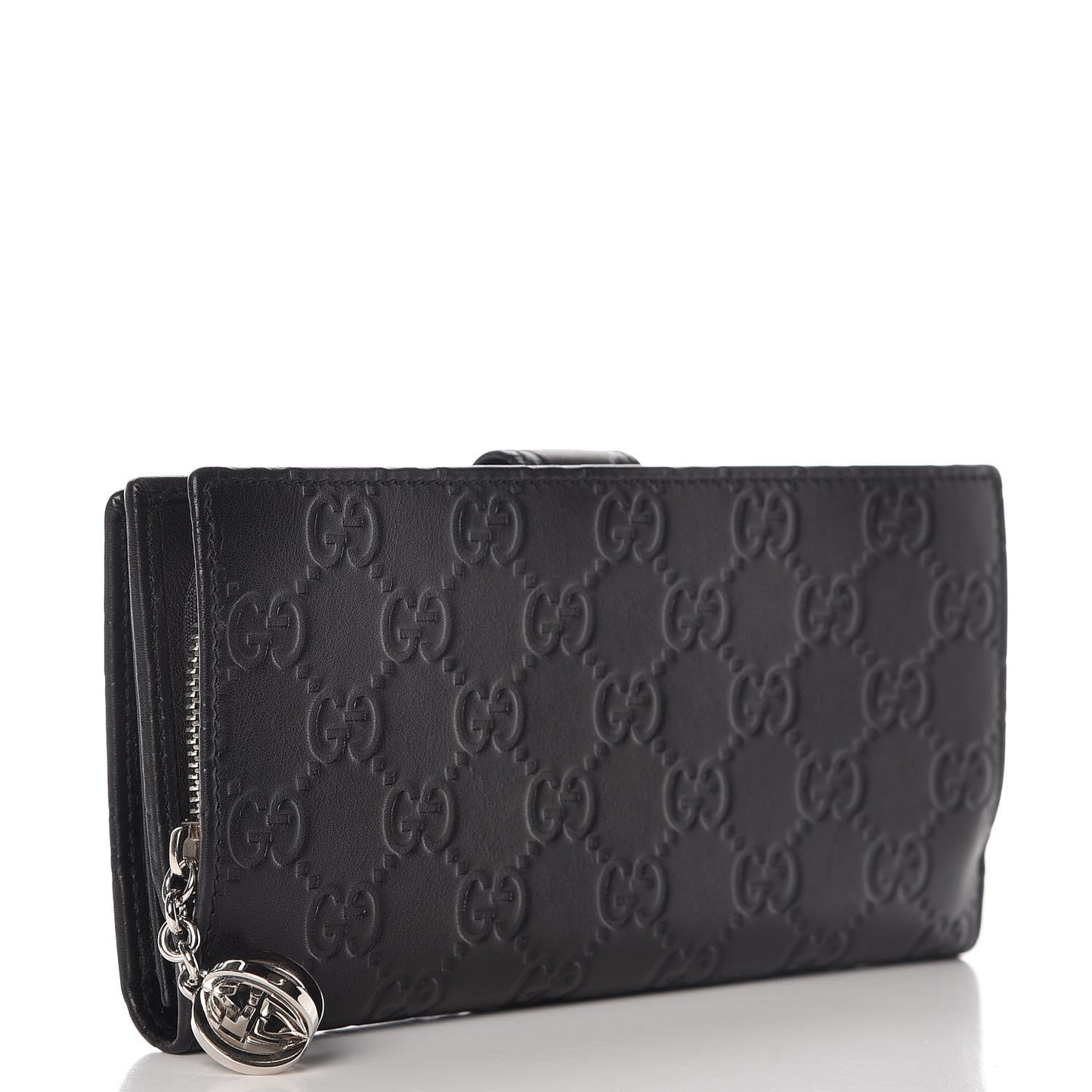 Guccissima Twins Continental Flap Wallet Black