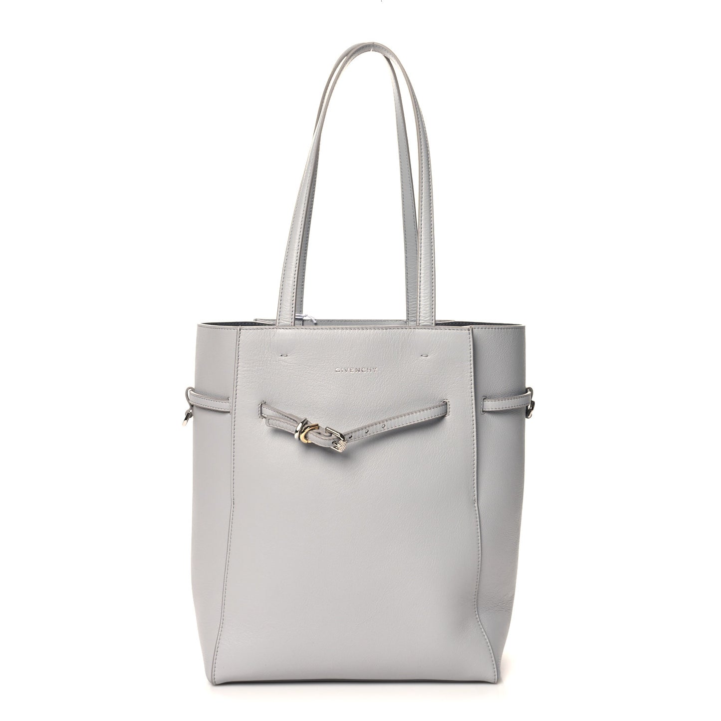 Calfskin Small Voyou Small North South Tote Light Grey