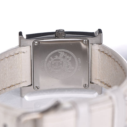 Hermes Stainless Steel Courchevel 21mm Heure H Hour Watch Blanc 8 of 8