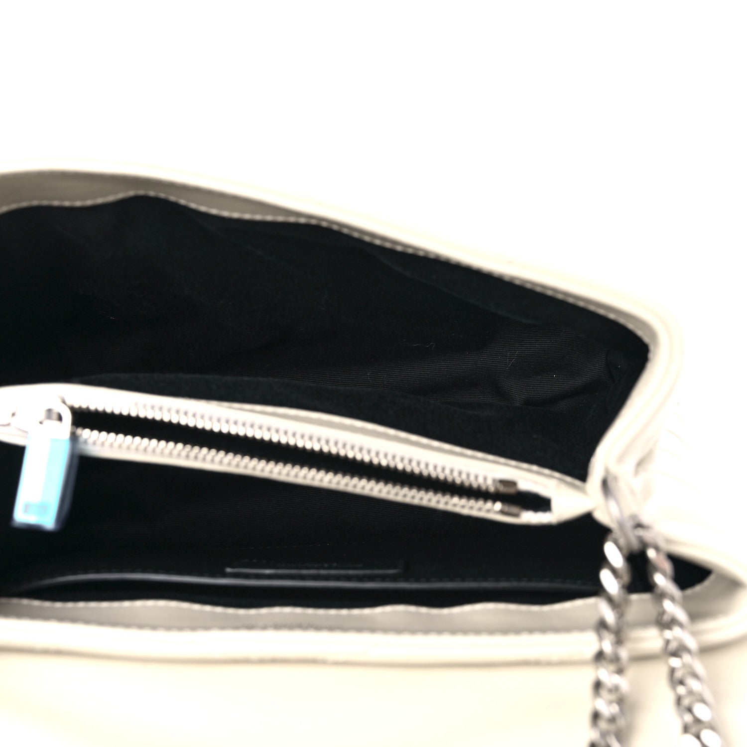Saint Laurent Calfskin Y Quilted Monogram Small Loulou Chain Satchel Crema Soft 5 of 12
