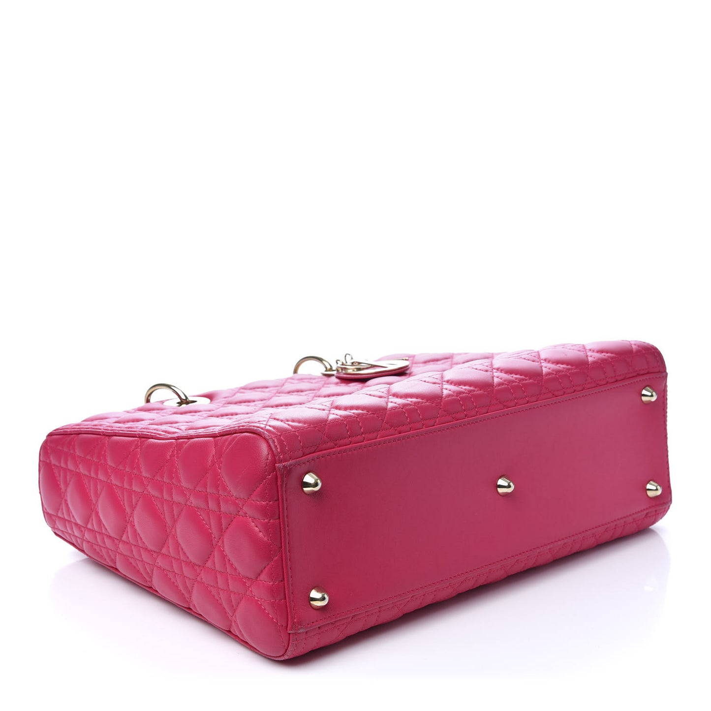 Lambskin Cannage Large Lady Dior Fuchsia