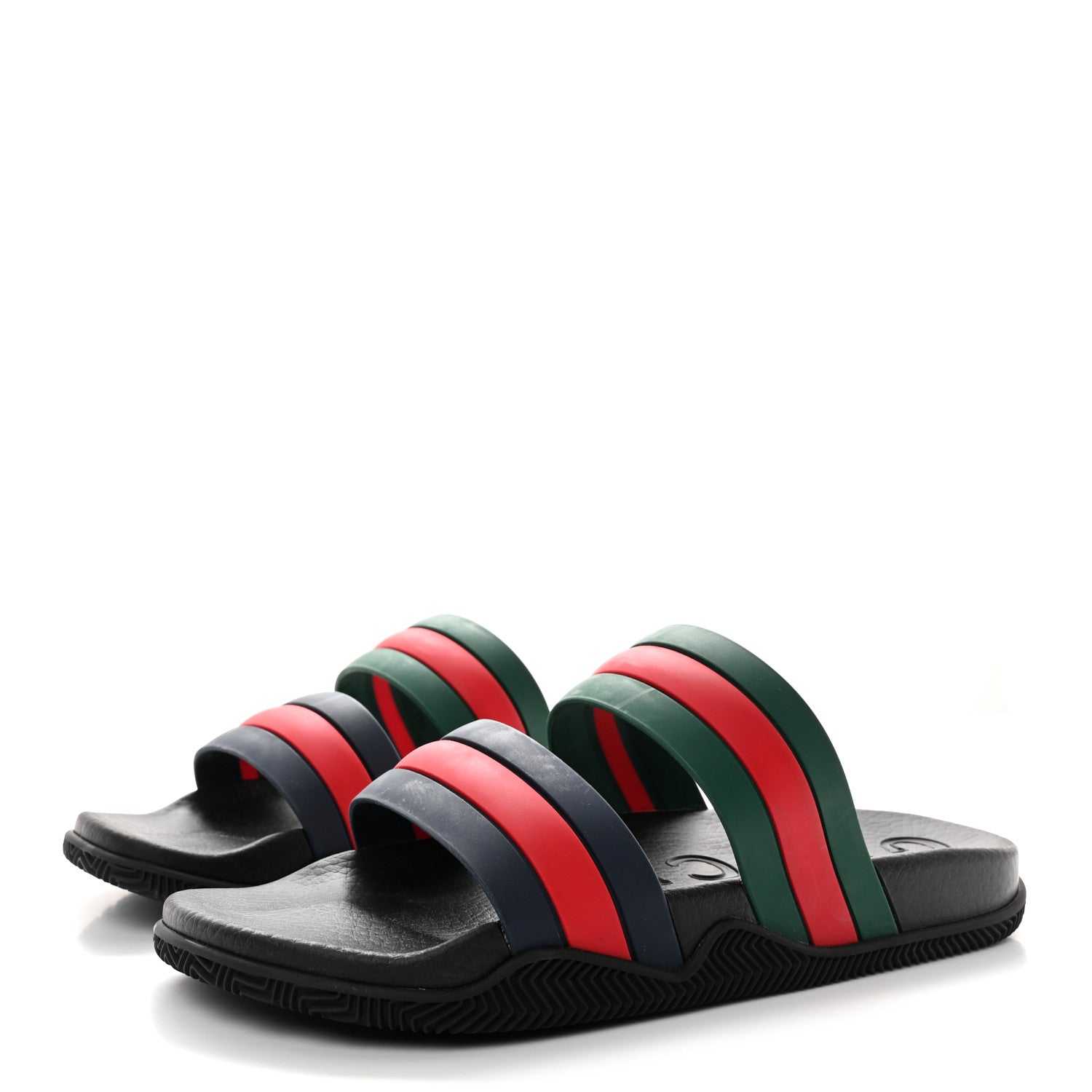 Gucci Rubber Web Mens Slide Sandals 9 Green Red 3 of 8