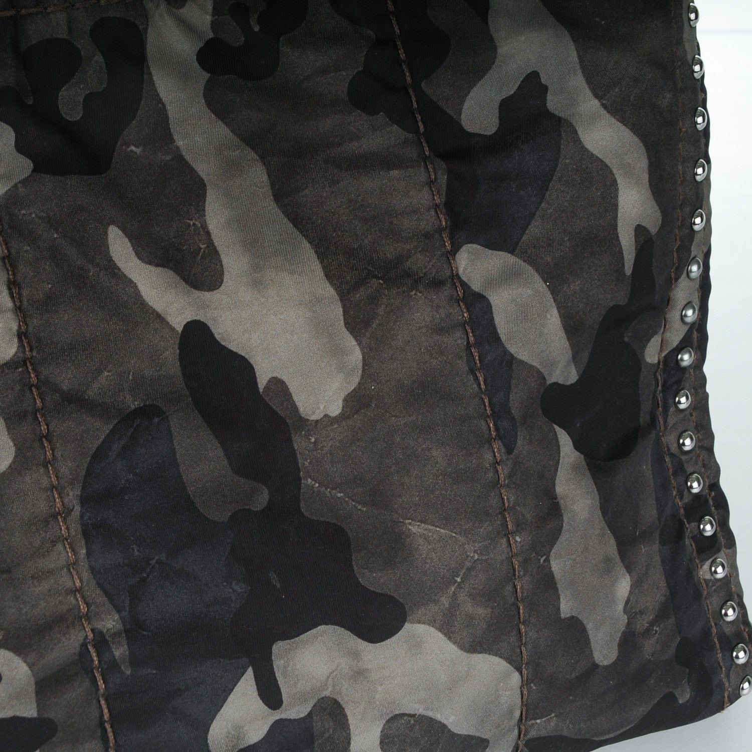 Prada Tessuto Nylon Studded Camouflage Tote Fumo 9 of 10