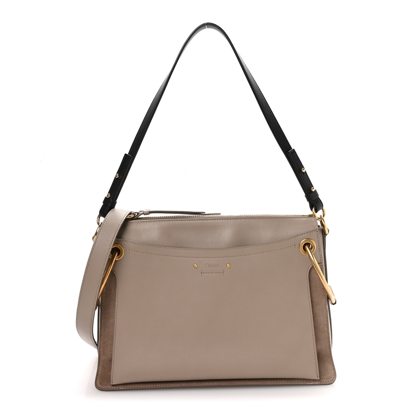 Calfskin Suede Medium Roy Bag Motty Grey