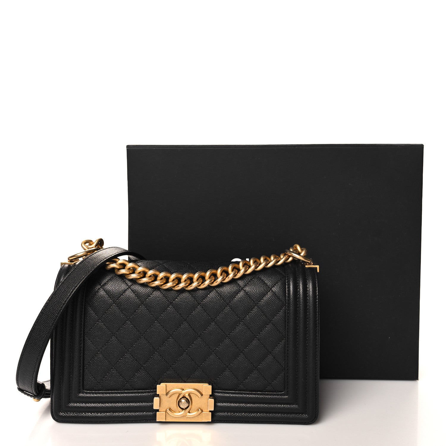 Chanel Caviar Quilted Medium Boy Flap Black 11 of 11