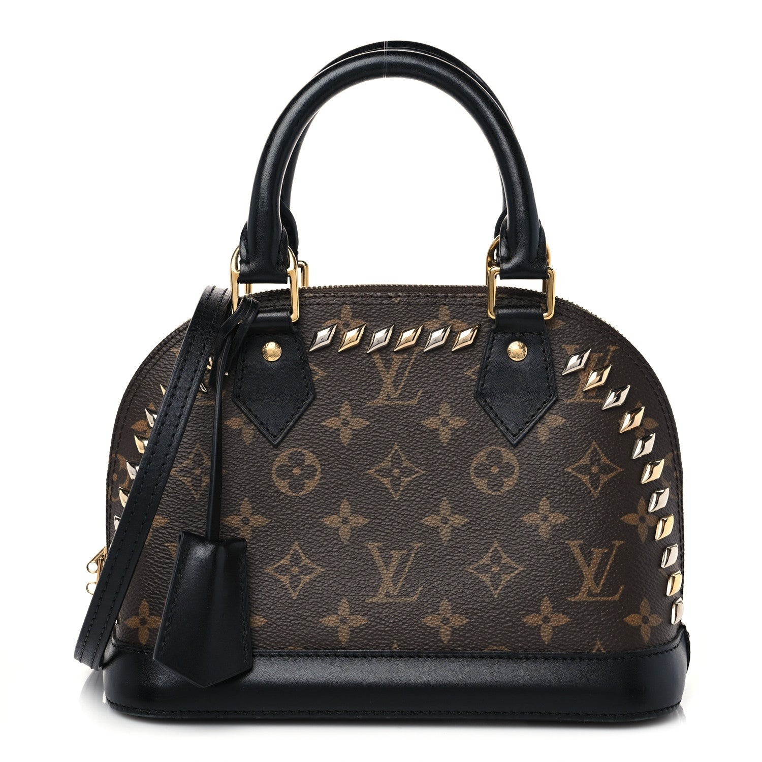 Louis Vuitton Monogram Macassar Studded Alma BB 1 of 8