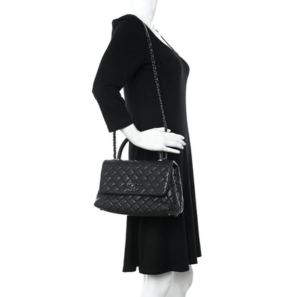 Chanel Caviar Quilted Small Coco Handle Flap Black 2 of 12