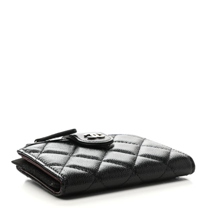 Chanel Caviar Quilted Compact Zipped Pocket Wallet Black 4 of 8