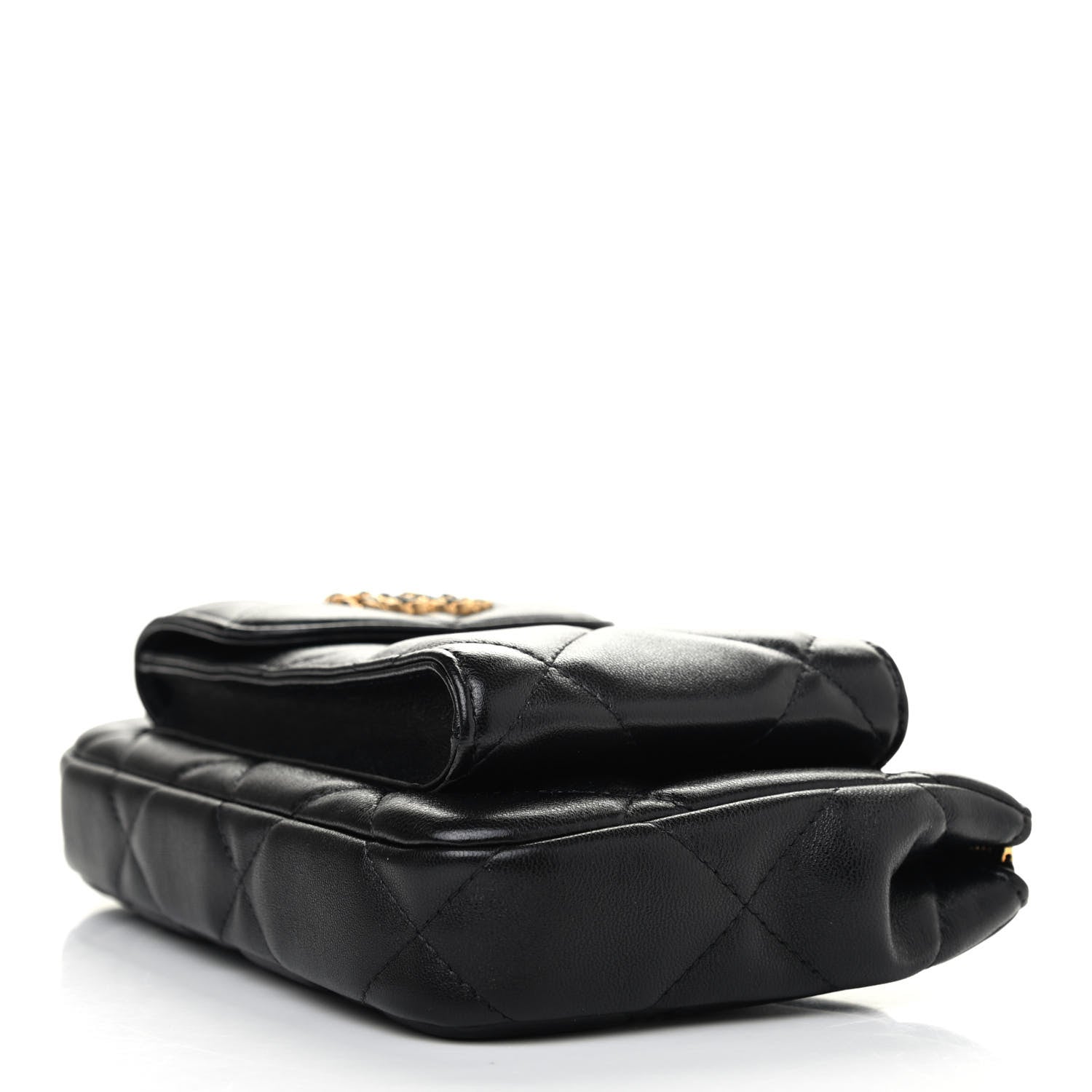Chanel Lambskin Quilted Chanel 19 Pouch With Handle Black 3 of 4