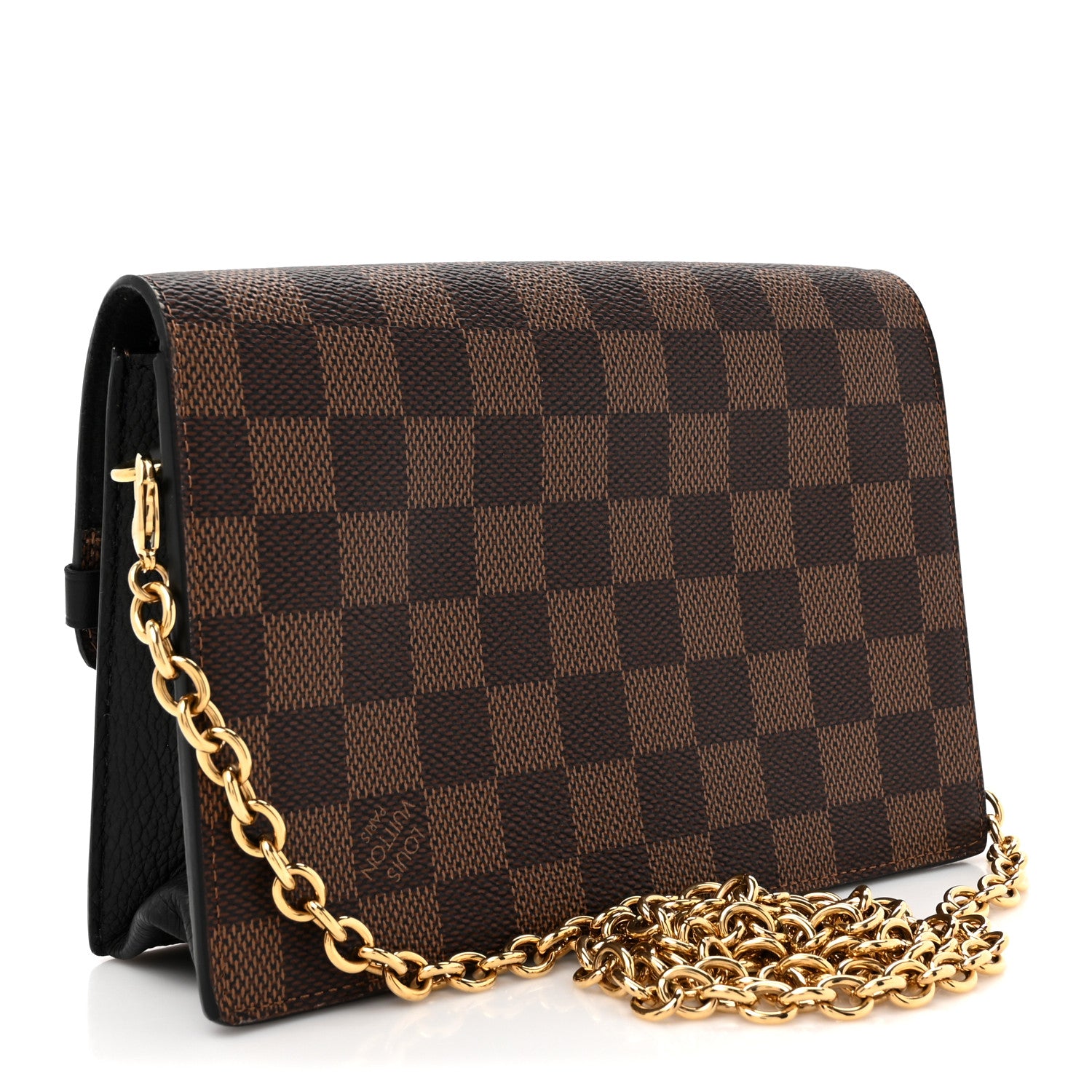 Louis Vuitton Damier Ebene Vavin Chain Wallet Black 3 of 12