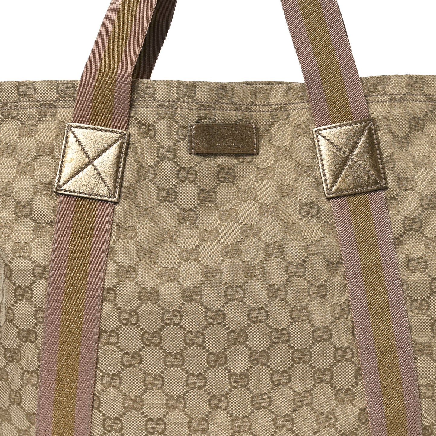 GG Monogram Medium Web Handle Vertical Tote Pink Gold