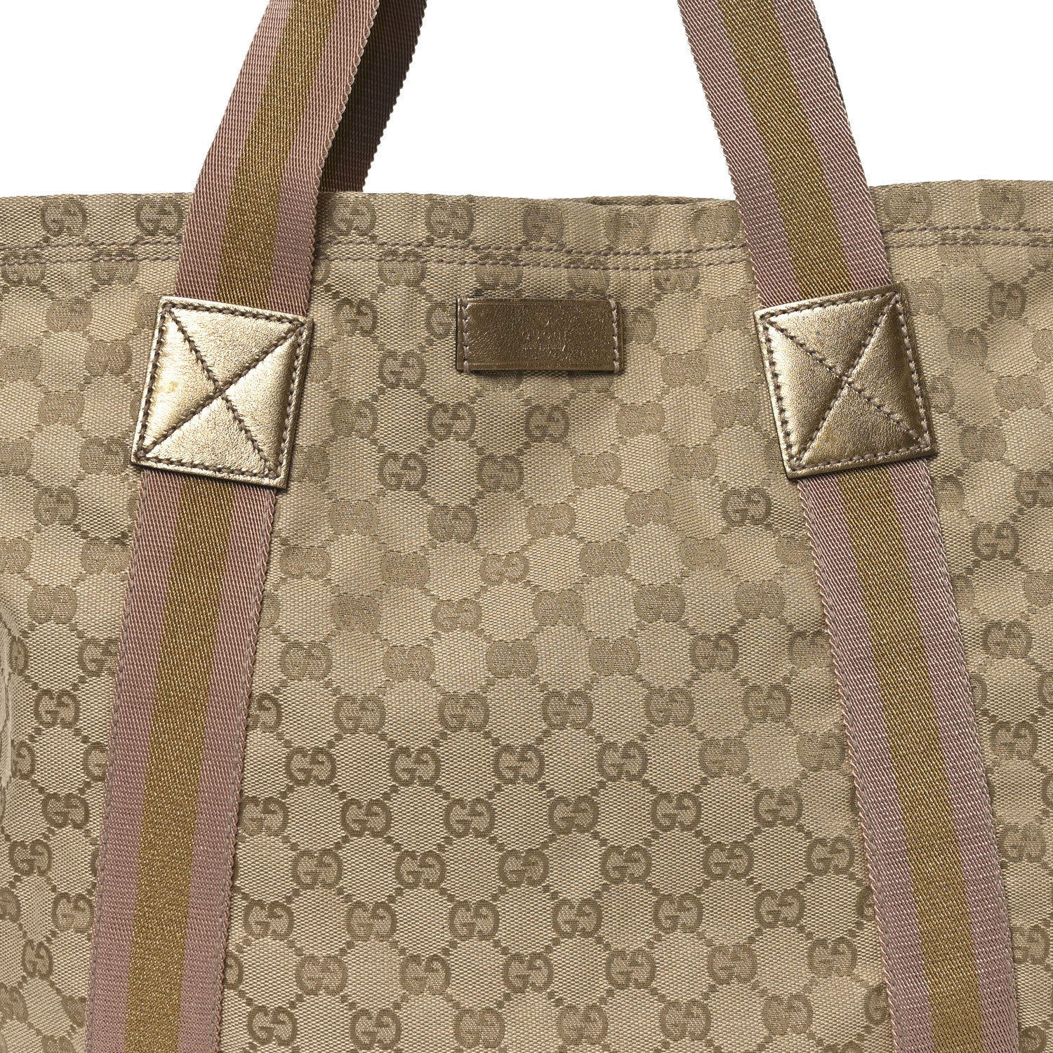 Gucci GG Monogram Medium Web Handle Vertical Tote Pink Gold 8 of 10