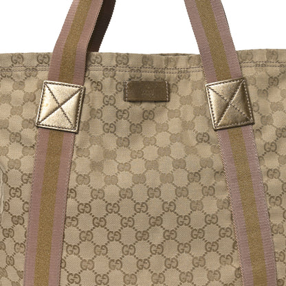 Gucci GG Monogram Medium Web Handle Vertical Tote Pink Gold 8 of 10
