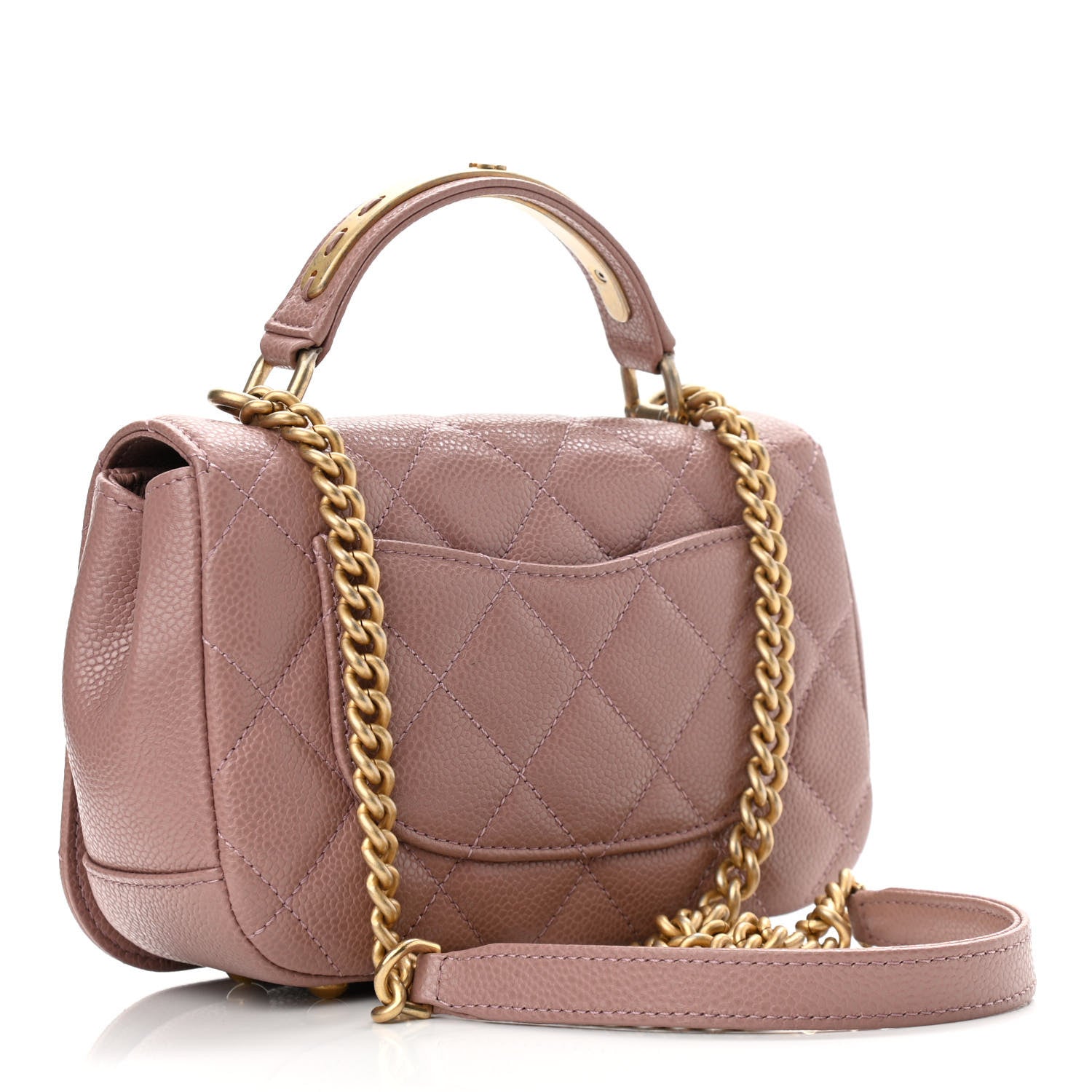 Chanel Caviar Mini Carry Around Flap Bag Light Pink 2 of 10