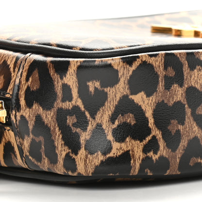 Saint Laurent Calfskin Heart Leopard Print Monogram Mini Lou Camera Bag Toffee 7 of 8