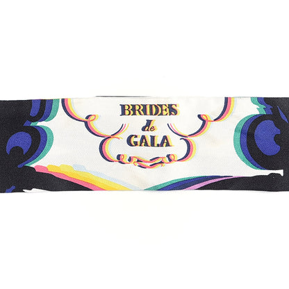Hermes Silk Brides De Gala Shadow Twilly Black Jaune Multicolor 4 of 5