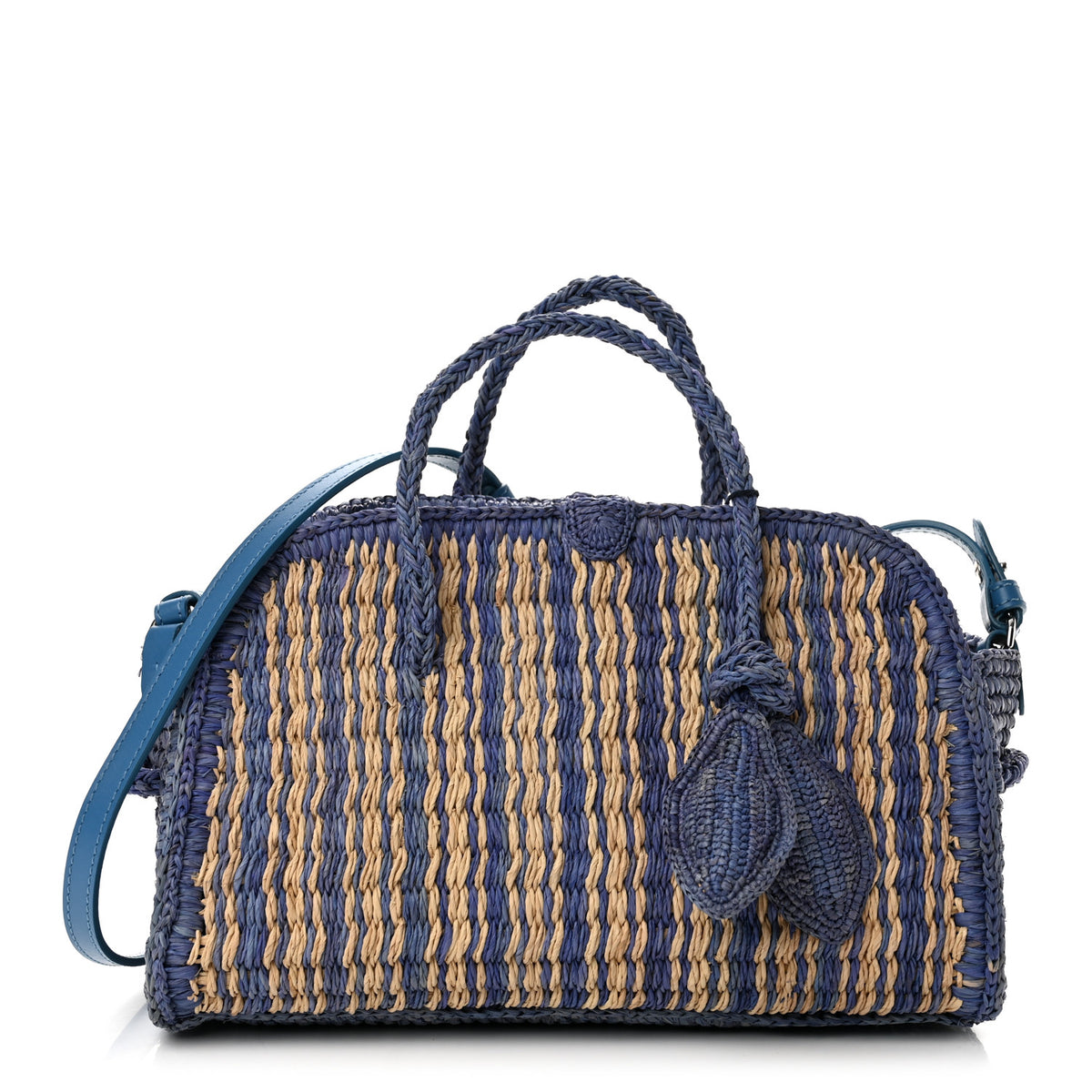 Jacquemus Raffia Le Petit Turismo Blue Natural 1 of 10
