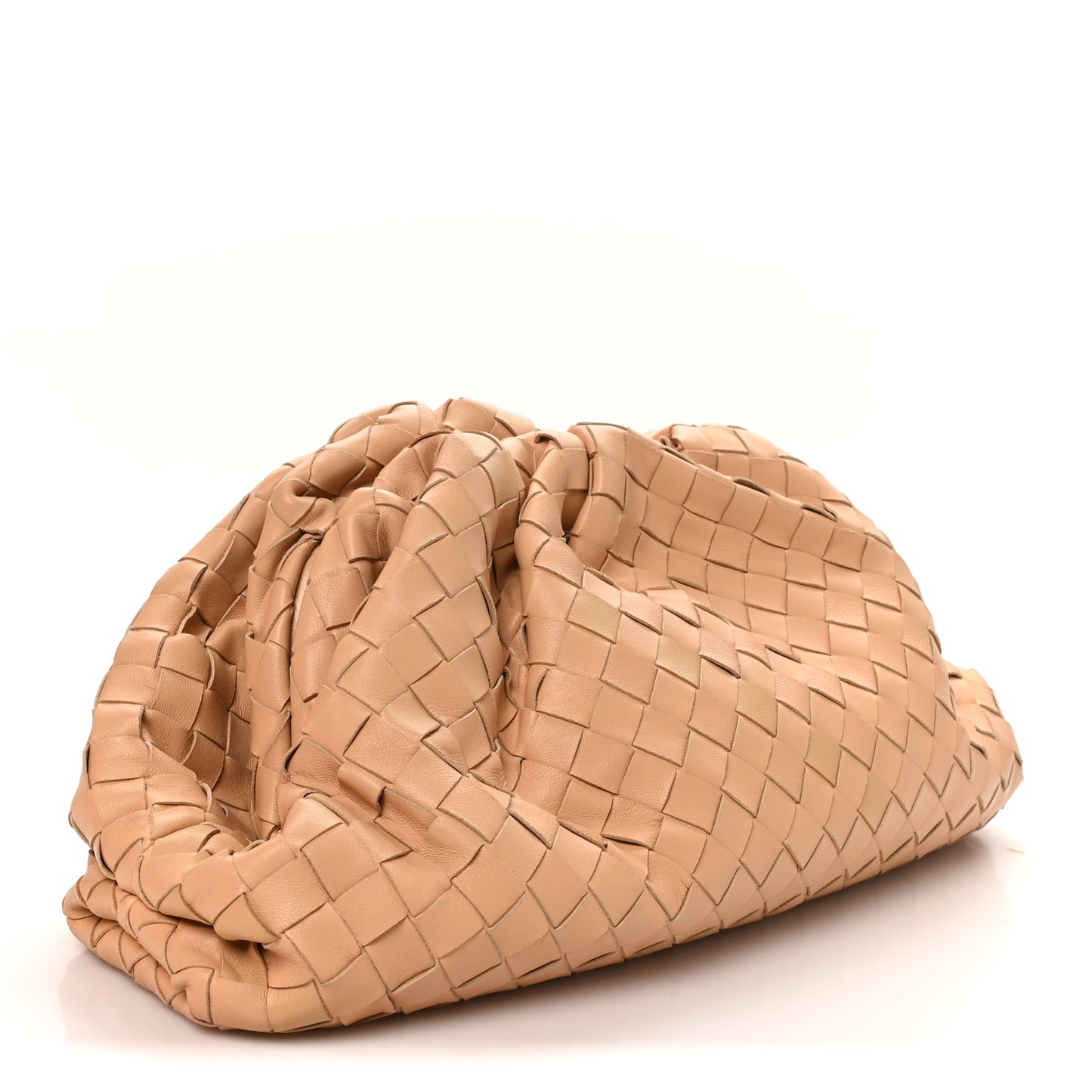 Nappa Maxi Intrecciato The Pouch Oversized Clutch Caramel