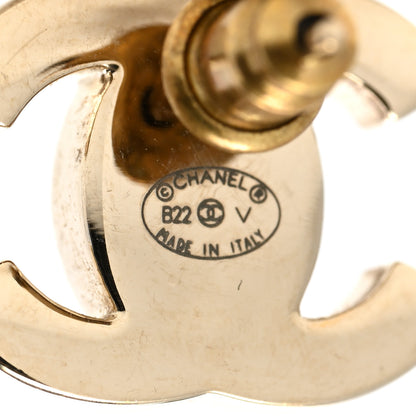 Chanel Metal Logo CC Turnlock Earrings Gold 4 of 5