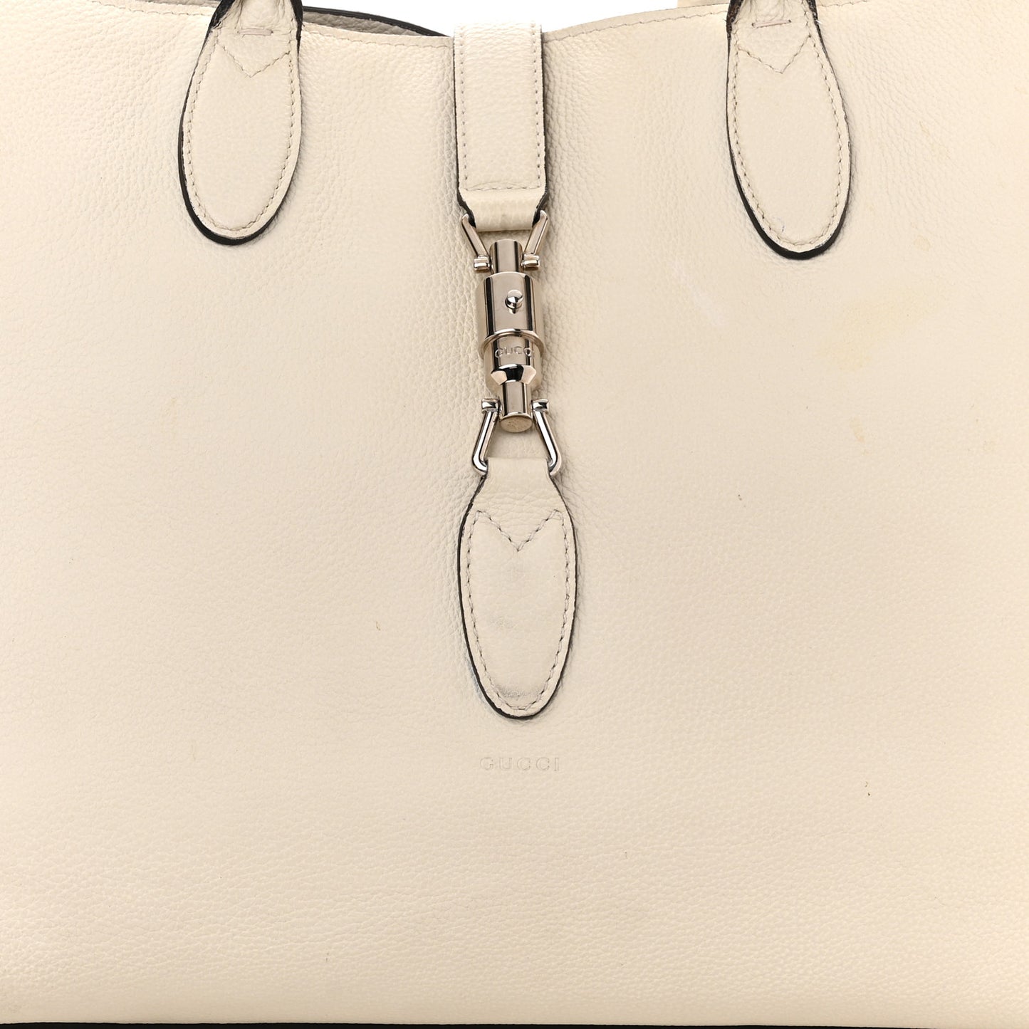 Soft Calfskin Medium Jackie Top Handle Bag Antique White