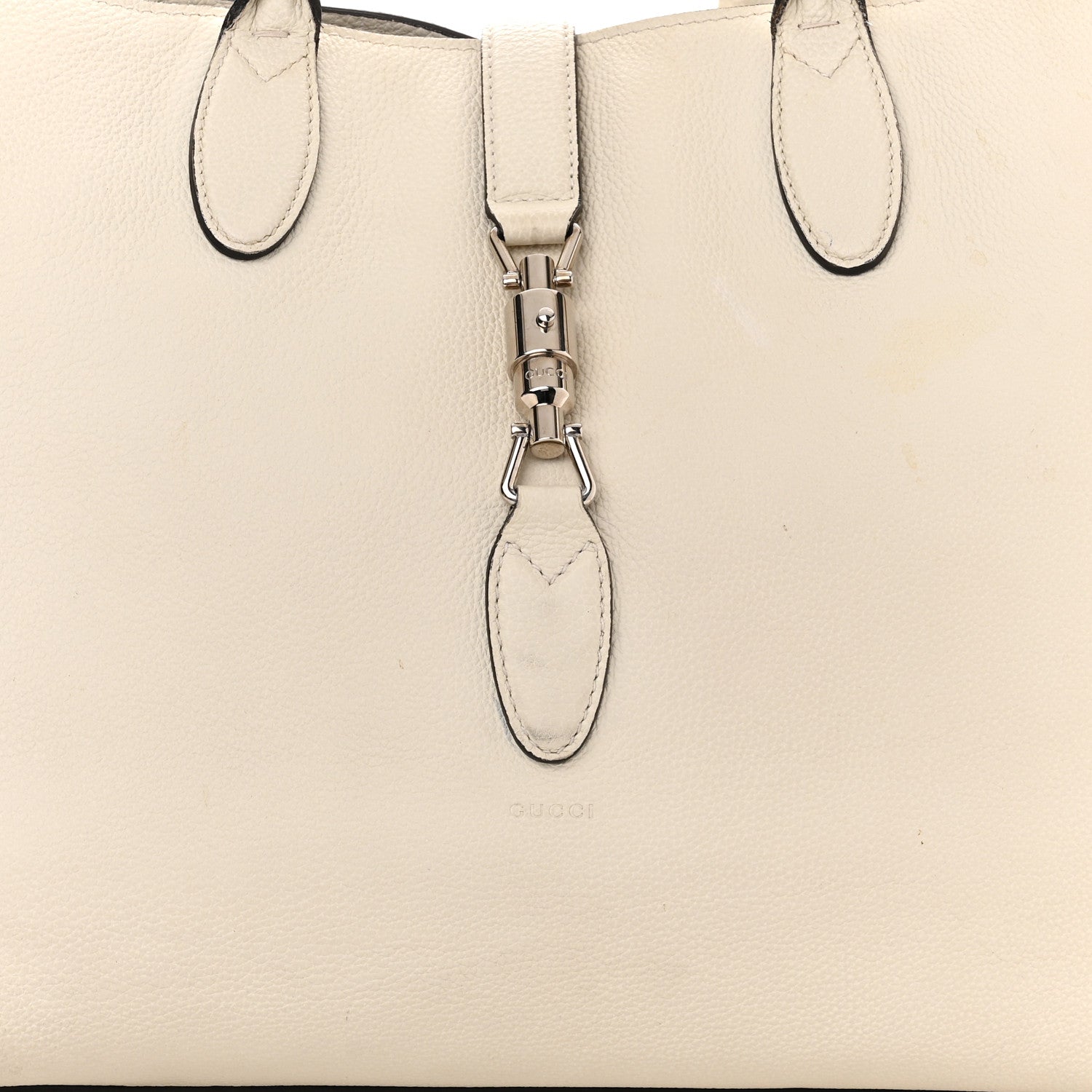 Gucci Soft Calfskin Medium Jackie Top Handle Bag Antique White 8 of 13