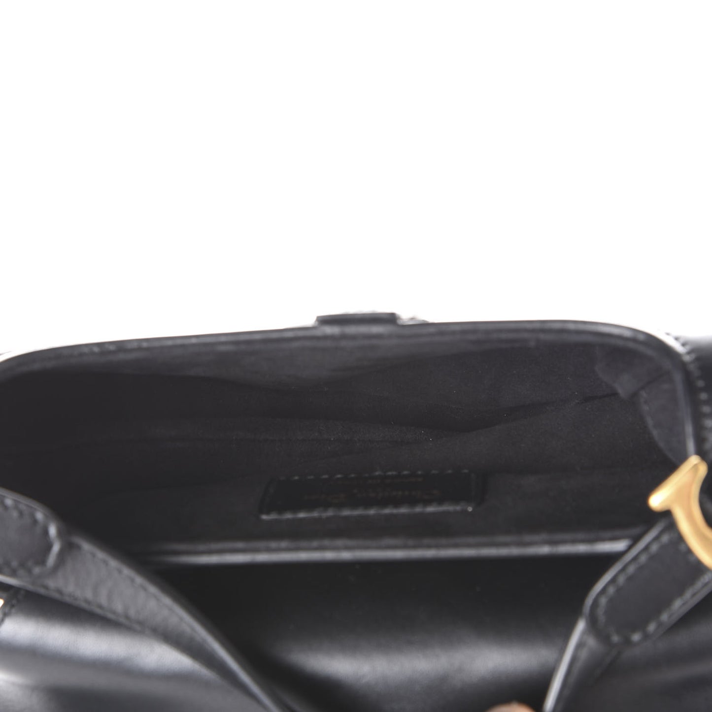Calfskin Mini Saddle Bag Black
