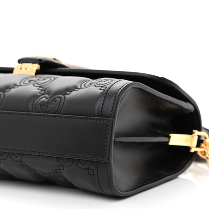 Gucci Calfskin GG Matelasse Small Flap Shoulder Bag Black Natural 10 of 10