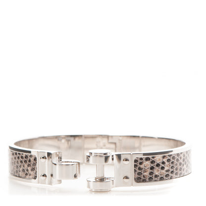 Hermes Lizard Charniere Cuir Narrow Hinged Bracelet S Ombre 4 of 6