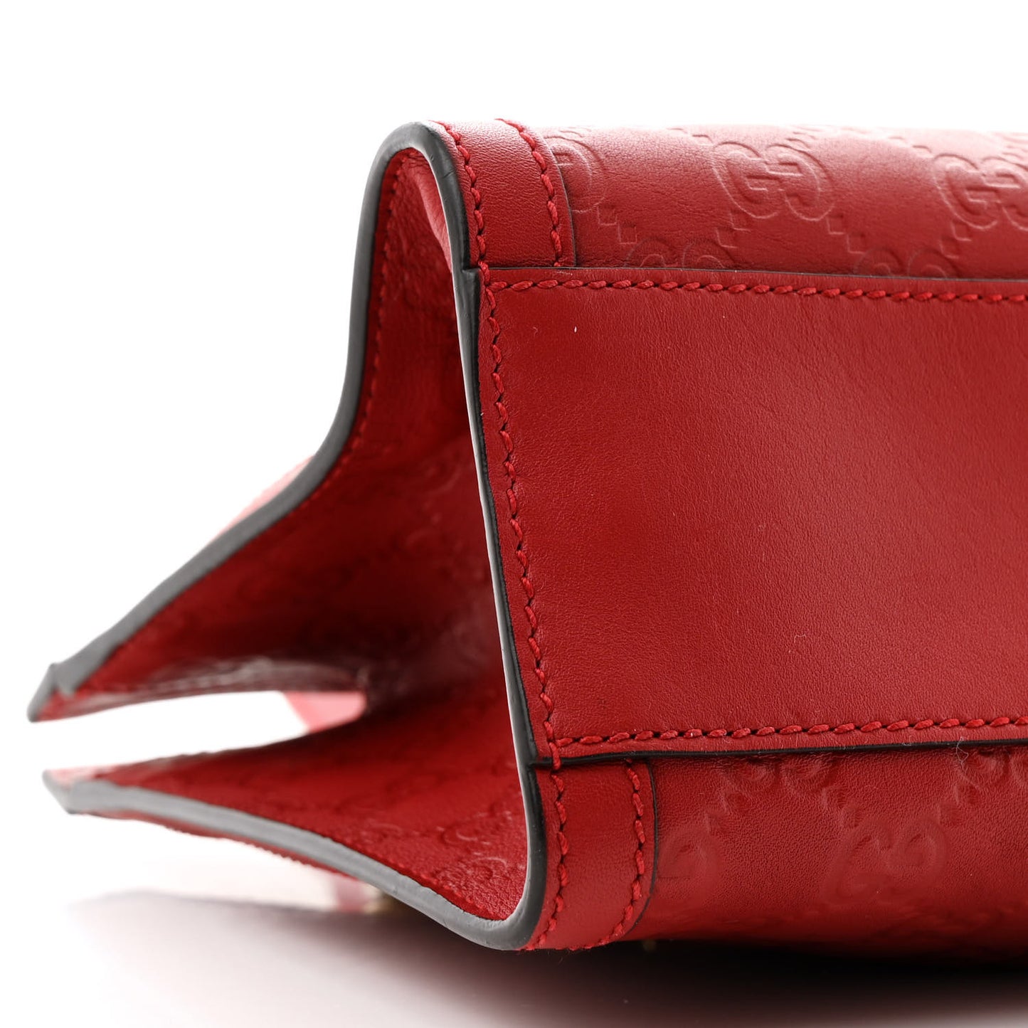 Guccissima Small Padlock Tote Red