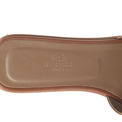 Hermes Box Calfskin Oran Sandals 38 Gold 7 of 15