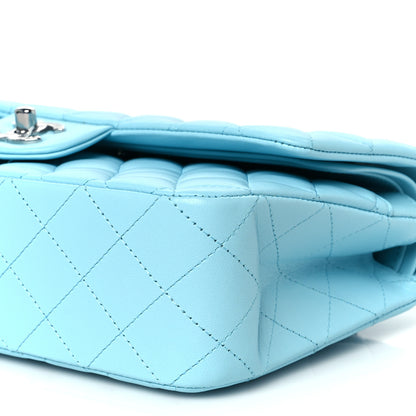 Chanel Lambskin Quilted Medium Double Flap Light Blue 11 of 12