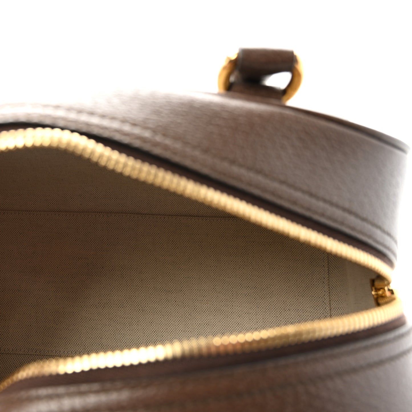 GG Supreme Monogram Textured Dollar Calfskin Web Medium Ophidia Top Handle Bowler Bag Beige Ebony New Acero