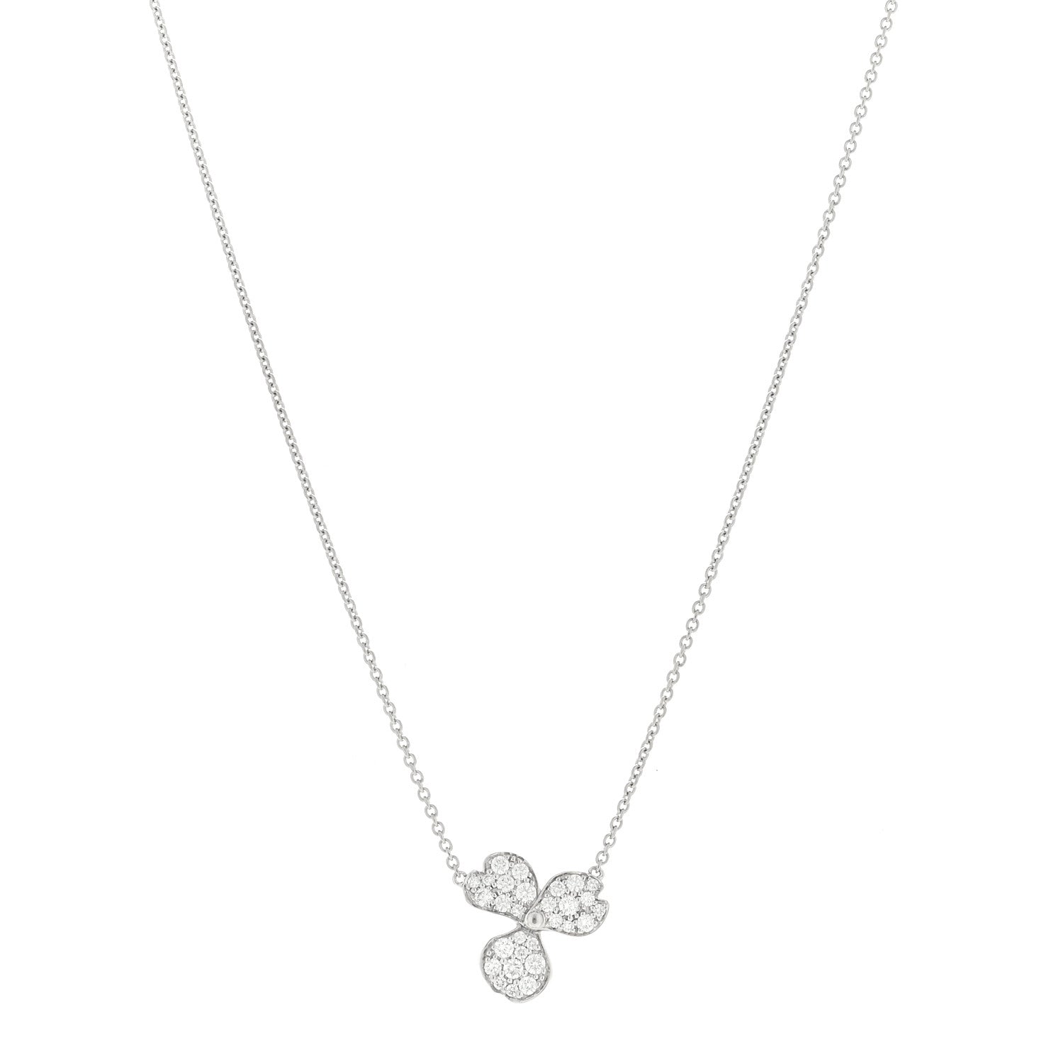 Tiffany Platinum Diamond Paper Flowers Pave Pendant Necklace 1 of 4