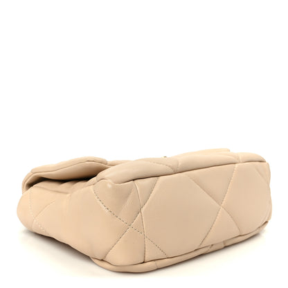 Chanel Shiny Goatskin Quilted Medium Chanel 19 Flap Beige 4 of 11