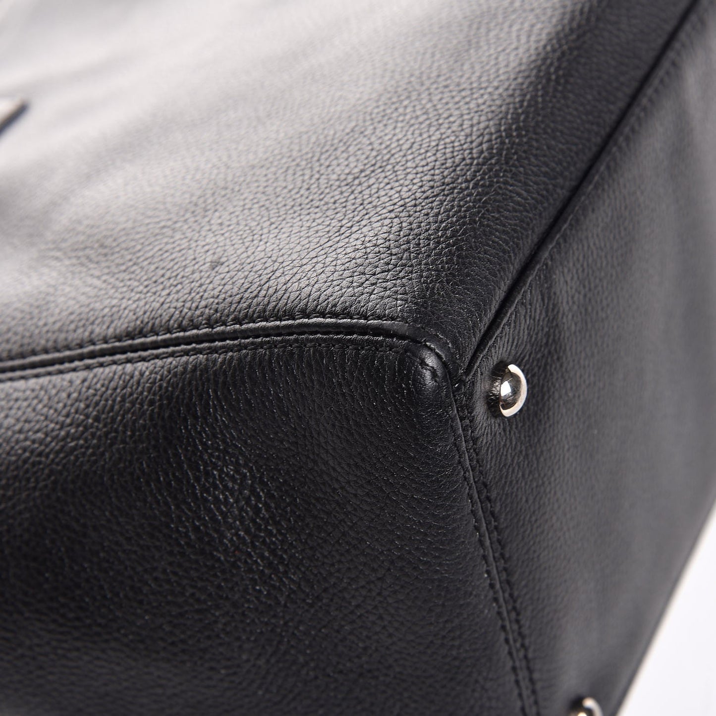 Calfskin Cerf Executive Shopper Tote Black