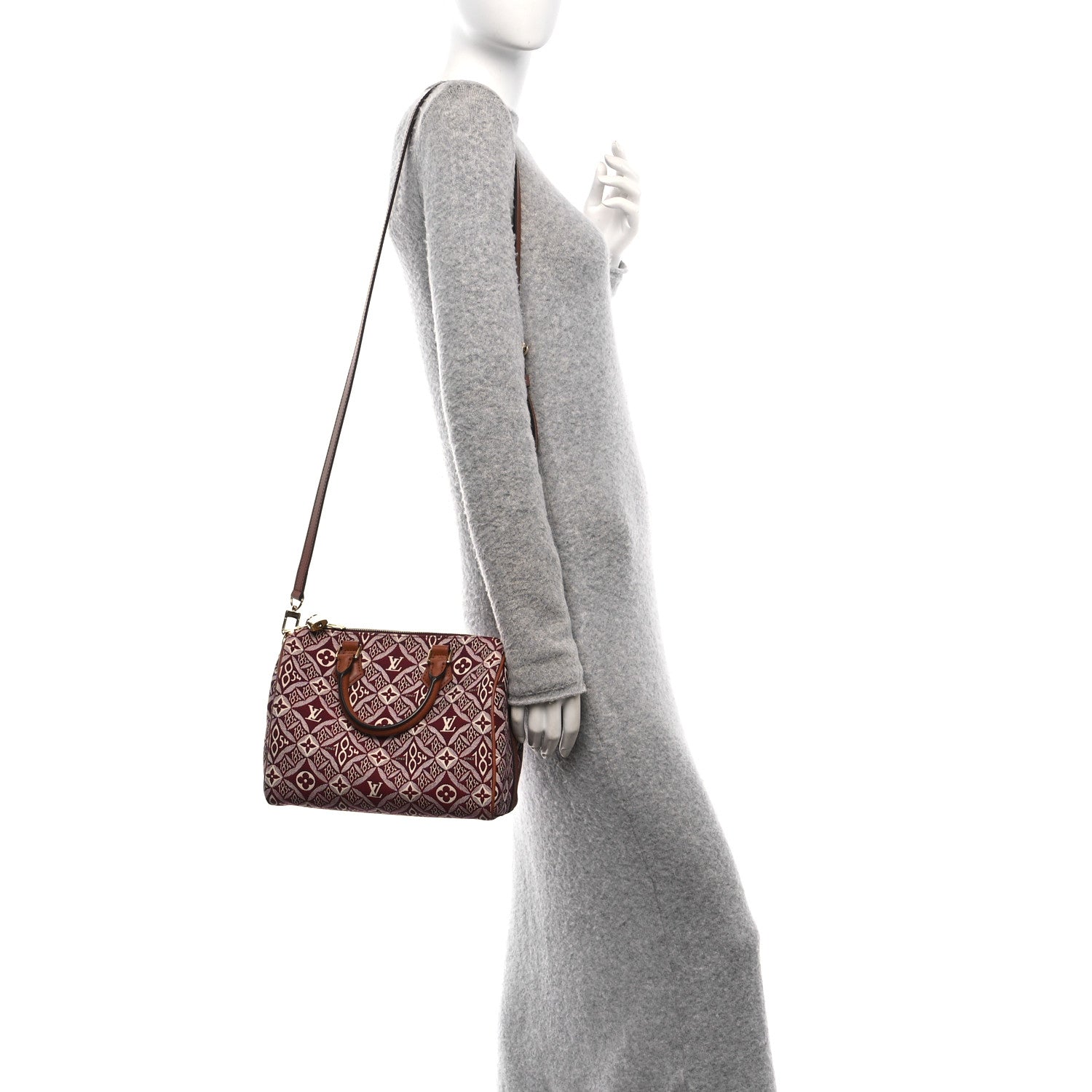 Louis Vuitton Jacquard Since 1854 Speedy Bandouliere 25 Bordeaux 2 of 10