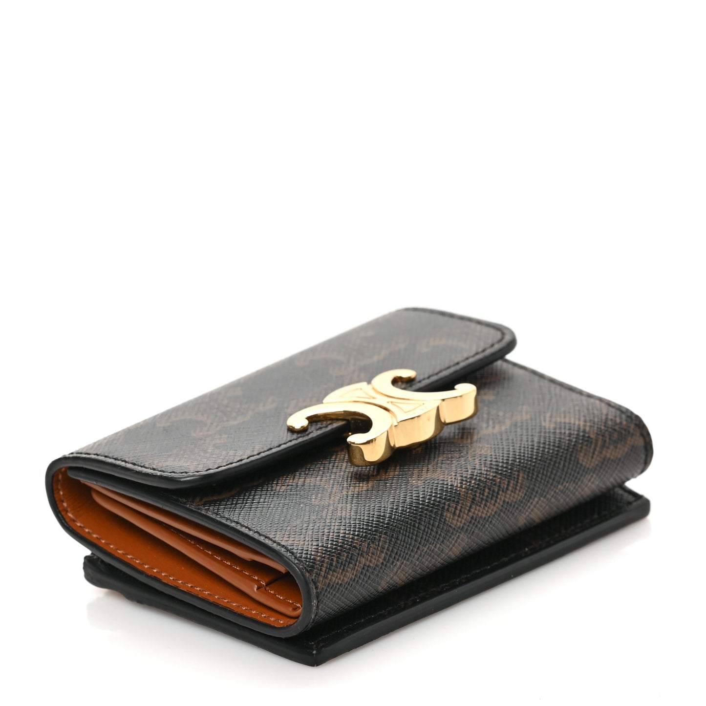 Canvas Triomphe Compact Wallet Tan