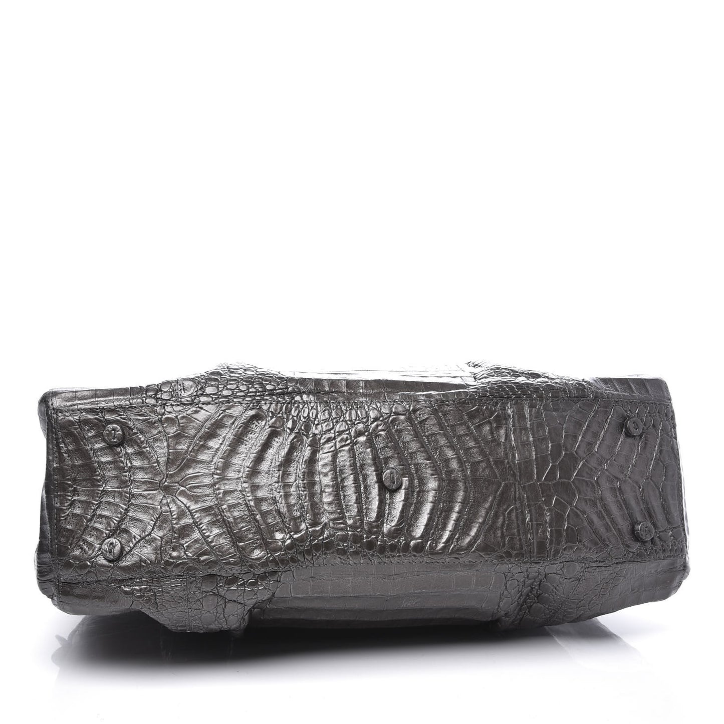Metallic Crocodile Snakeskin Shoulder Bag Silver Gold