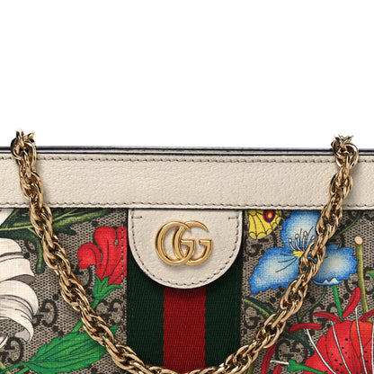 Gucci GG Supreme Monogram Flora Web Small Ophidia Chain Shoulder Bag White 8 of 11